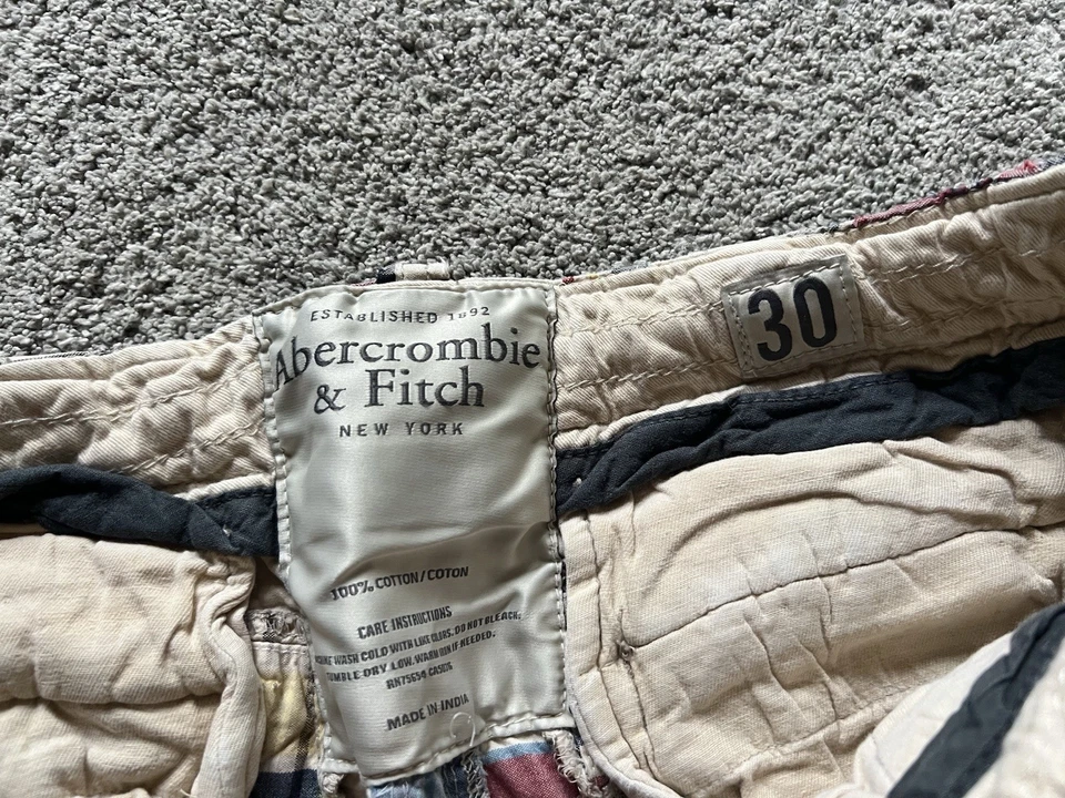 Lote De Colección De 2 Pantalones Cortos Abercrombie & Fitch Para Hombre’s 30 Heavy Cargo Troop Años 90 Y2k Foto 3 de 4