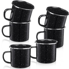 6 Pcs Enamel Camping Mugs Small Coffee Mugs Tea Cups Portable Vintage Campfir...