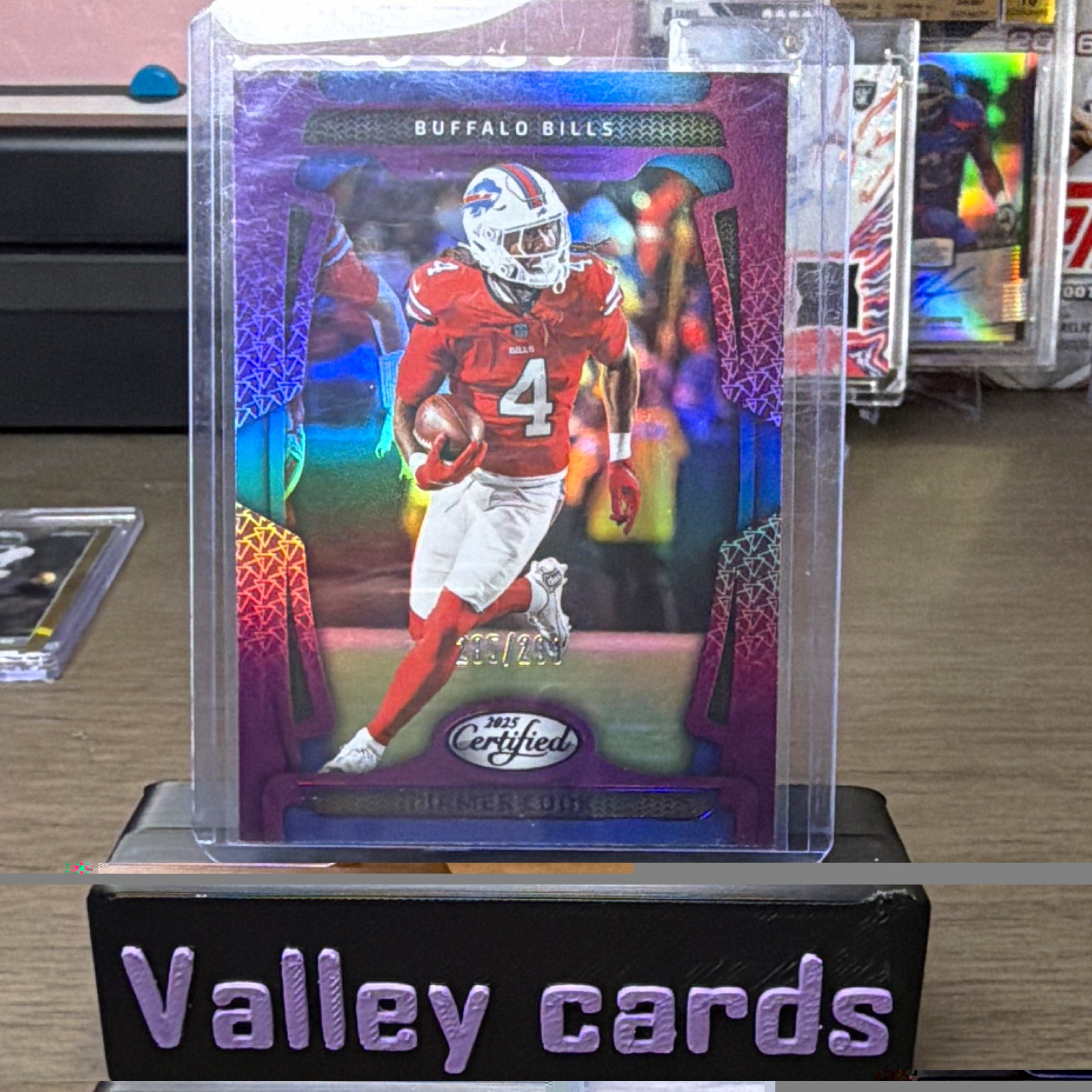 Panini 2025 Certified James Cook #11 Buffalo Bills Mirror Purple /299
