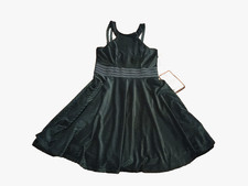 New City Studios Dark teal Blue Illusion-Waist Scuba Fit & Flare Halter Dress