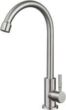 Brushed Nickel Kitchen Faucet Cold Water Only 1 Hole Single Handle 360 Degree Sw