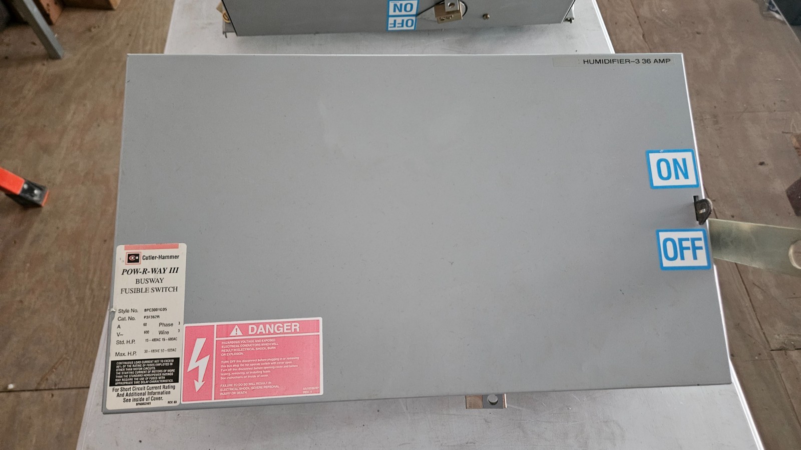 Eaton - Pow-R-Way III - 3 Phase Fusible BD Switch Plug (P3F362R) - 60A 600V
