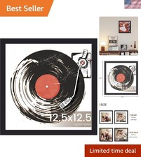 Durable Glossy 12.5x12.5 Inch Black Frame - Perfect for Pictures Vinyl Records