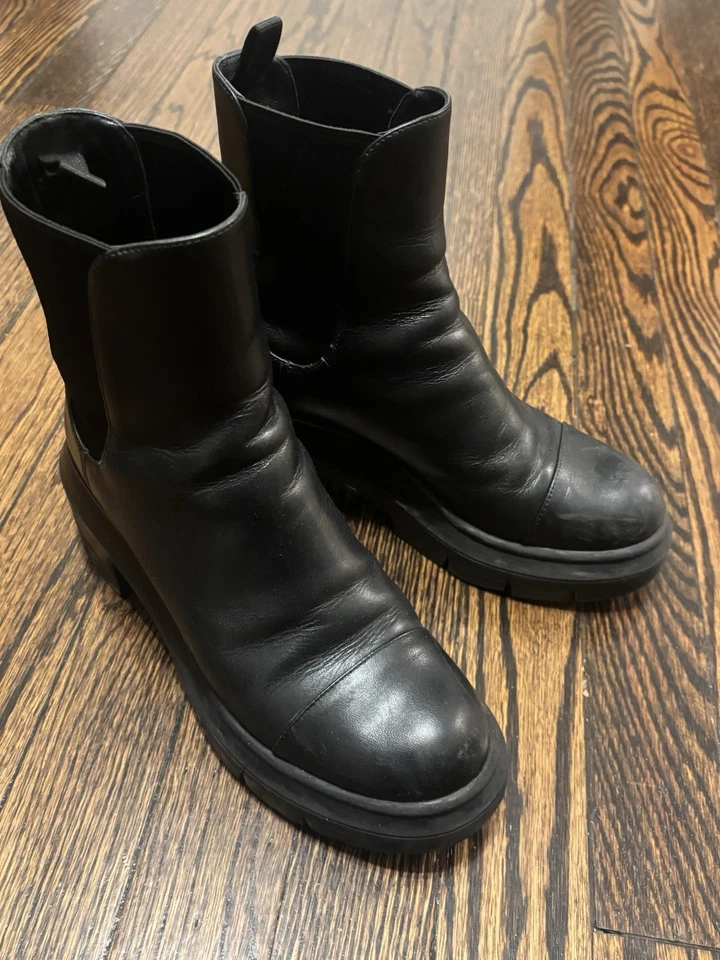 Stuart Weitzman Mujer Cuero Negro Botas de Combate Talla 5  Foto 2 de 4