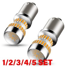 1156 7506 Led Bulb Amber 400 Brighter Turn Signal Light With Projector 1-5set
