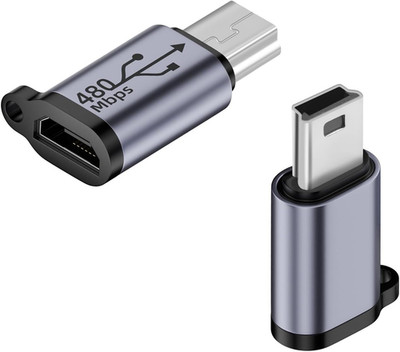 QIANRENON Mini USB Male to Micro USB Female Adapter Mini USB Plug to Micro US...