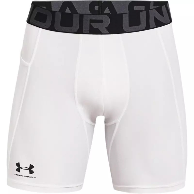 Short de compression Under Armour Heatgear blanc idéal pour le fitness en salle