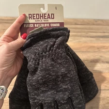 Redhead Fleece Lined Beanie Gloves NWT Heathered Black Thinsulate
