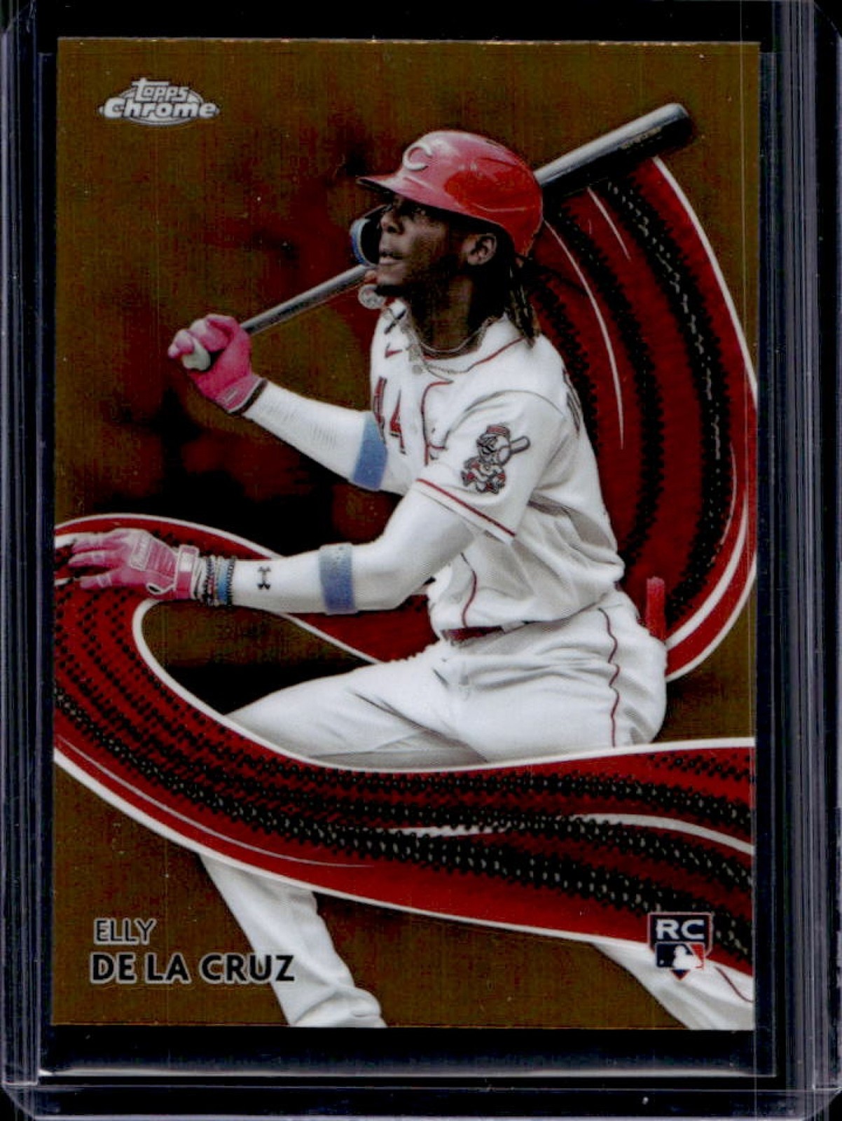 2024 Topps Chrome Elly De La Cruz Strokes RC Gold Refractor Rookie #/50 Reds