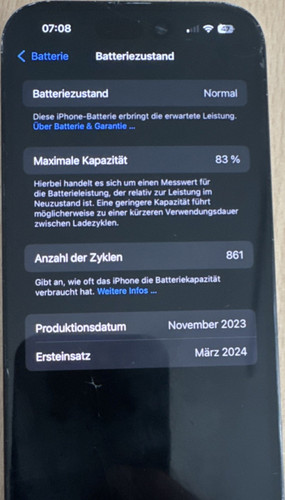 Apple iPhone 128 GB Schwarz, Display funktionsfähig aber gesprungen