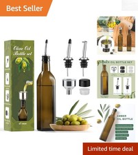 17oz Amber Glass Oil & Vinegar Cruet with Sta...