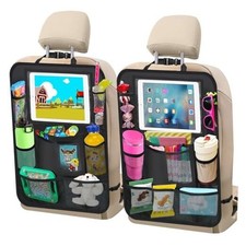 Car Backseat Organizer  Car Organizer Back Seat with 11" Tablet 2 Pack Black