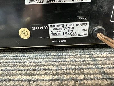 Sony TA-2650 Integrated Stereo Amplifier Silver Face – | eBay