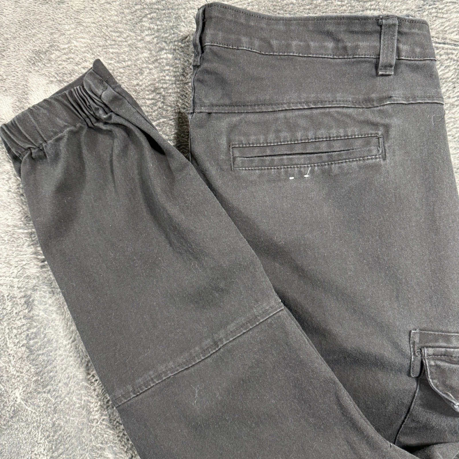 Twice Cargo Jogger Pants Mens 38 Black Slim Fit Elastic Cuff Utility Streetwear