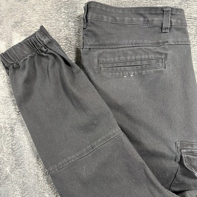 Twice Cargo Jogger Pants Mens 38 Black Slim Fit Elastic Cuff Utility Streetwear