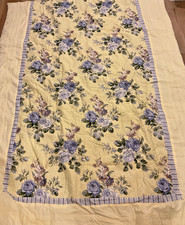 NEW Laura Ashley Home Linley Reversible Quilt ONLY Floral Blue Yellow Full/Queen