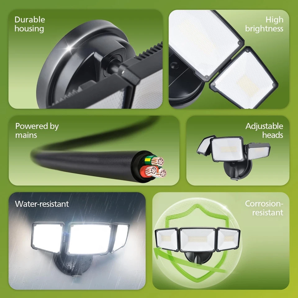 Philips 72W 7400LM Luces de Inundación LED Exterior, Control de Interruptor Aluminio Seguridad Foto 2 de 4