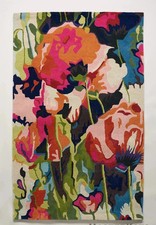 Tappeto nuovo floreale multicolore moderno trapuntato a mano 100% lana