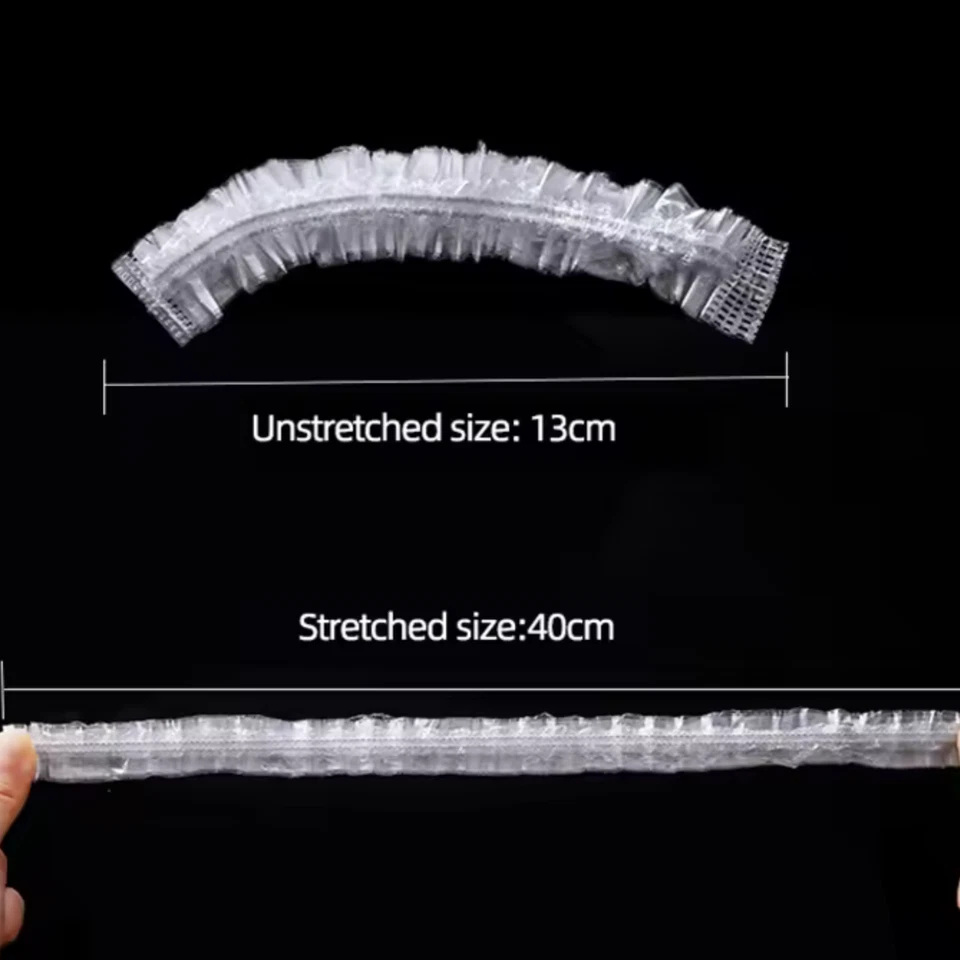 100 PIEZAS Gorros de Ducha Desechables Espesados Impermeables Gorros de Baño para Cabello para Mujeres Hombres Foto 4 de 4