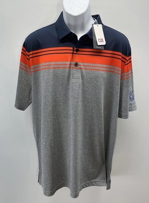 Cutter & Buck CB DryTec Valiant Stripe Polo Shirt Men's L Short Sleeve Golf