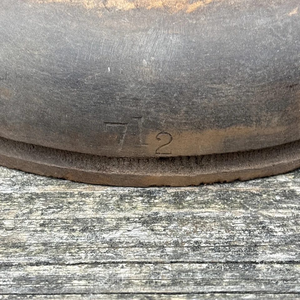 Molde de ala de sombrero de bloque de madera antiguo forma de sombrerería 7 1/2 Foto 2 de 4