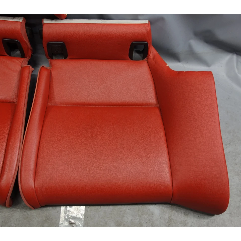 BMW E92 2010-2013 serie 3 cupé asiento trasero almohadillas inferiores cuero rojo coral original Foto 2 de 4