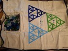 2001 Unique Limited Production  Hand Made 3 Player The Triangle Game Cloth Board — photo 4