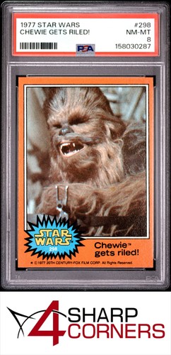 1977 Topps Star Wars #298 Chewie gets riled! — PSA 8