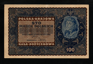 100 MAREK VERY FINE BANKNOTE FROM POLAND 1919 PICK 27