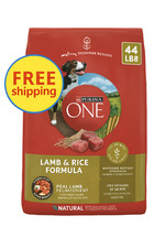 Purina ONE SmartBlend Natural Lamb and Rice, Adult Dry Dog Food, 44 lbs. 1.66 per pound