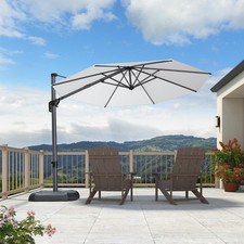10 Feet Patio Umbrella Outdoor Cantilever Round Umbrella Aluminum Offset