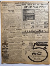 1911 COCA COLA NEWSPAPER ADS APPROX. 16" X 22" EA.