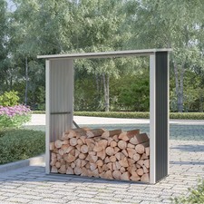 Abri à bois en métal porte-bûches jardin 182x89x190cm Vipiteno