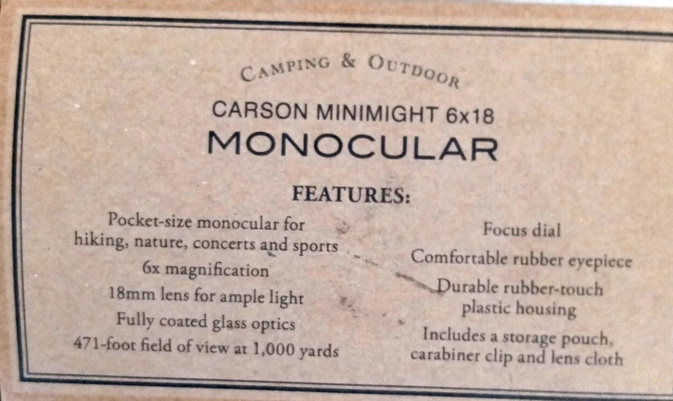 Restoration Hardware Carson MiniMight 6x18mm Pocket Monocular w/Carabiner Clip - Image 2 of 4