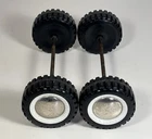 Buddy L Set Of 4 Wheels Whitewall Tires Axle Assembly Parts Restore Custom