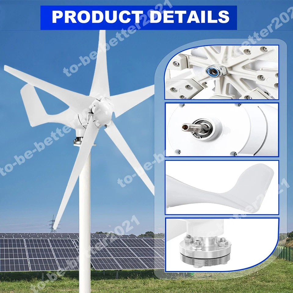 3KW Windgenerator Windkraftanlage Windrad Turbine + MPPT Laderegler Inverter Set - Bild 4 von 4