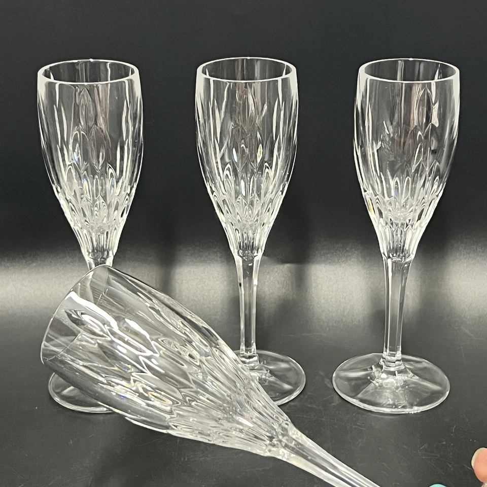 Galway Irish Crystal Raindrop Flute Glasses 6.75” - Image 2 of 4