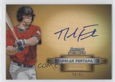 2012 Bowman Sterling Prospect Gold Refractor 39/50 Nolan Fontana Auto 3v8
