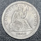 1842-O Seated Liberty Silver Quarter 25c VF Very Fine Details Large Date