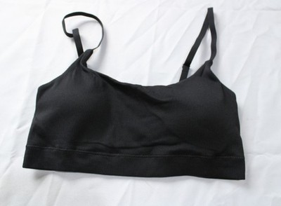 Aerie Women's Superchill Seamless Rib Padded Scoop Bralette AC2 Black Large NWT