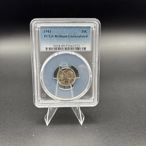 1941 Mercury Dime 10c 90% Silver PCGS Brilliant Uncirculated