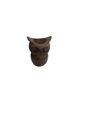 Vintage Wooded Owl Toothpick Holder  Unmarked