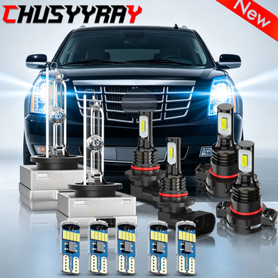 11pcs LED/HID For 2007-14 Cadillac Escalade Headlights Fog Light DRL Bulb Combo
