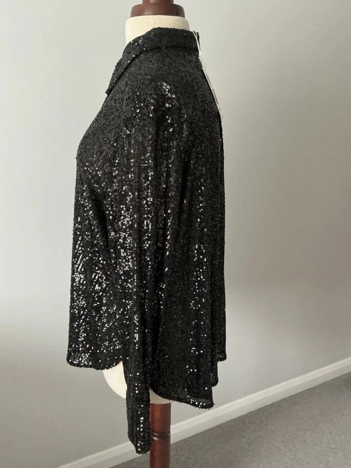 Marks & Spencer Ladies Beautiful Dressy Sequin Shirt/Blouse Size 22 BNWT - Image 2 of 4