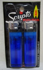 2 PACK VTG 1980's NOS SCRIPTO MIGHTY MATCH DISPOSABLE BUTANE LIGHTER DRUG STORE