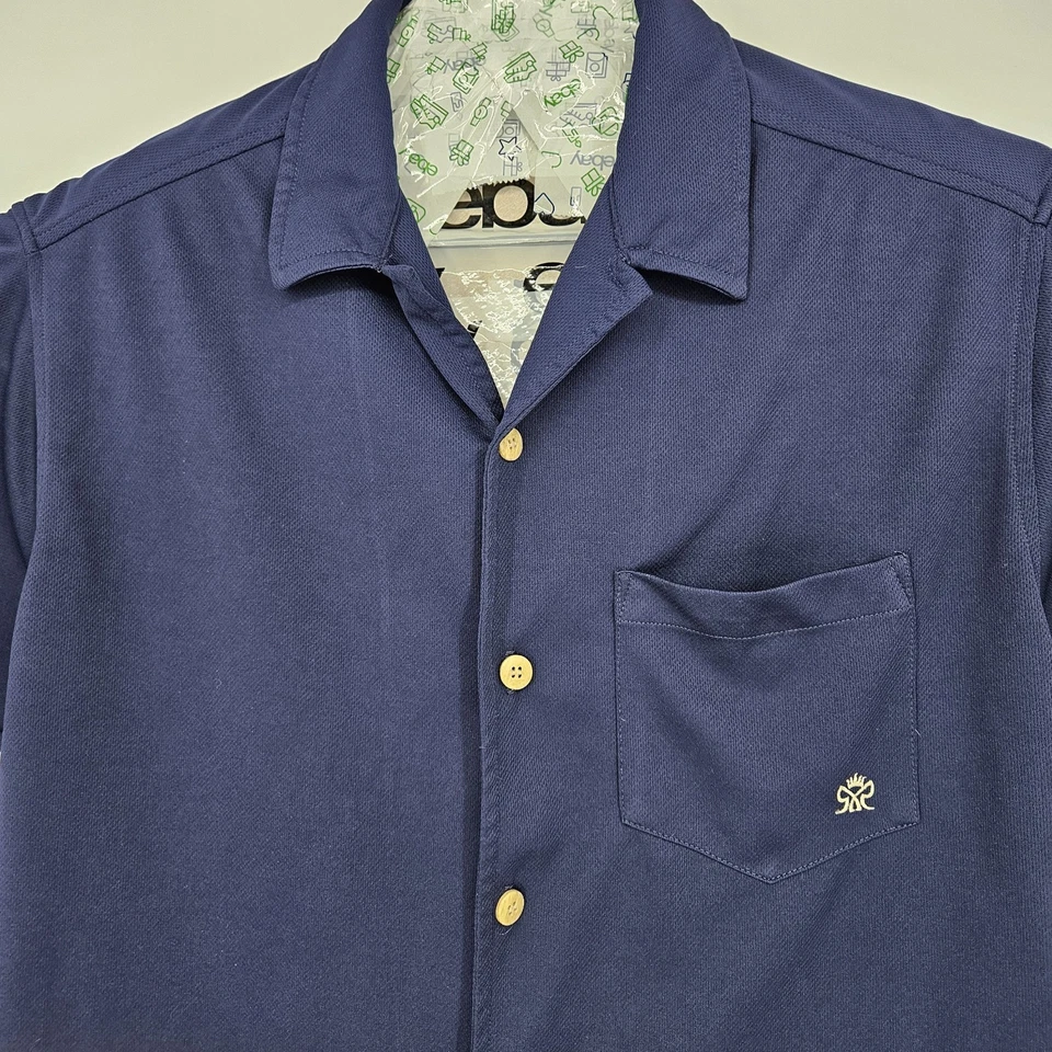 Vintage Rietveld Shirt Mens Medium Blue USA Ride The Tide Lightweight Button Up - Image 3 of 4