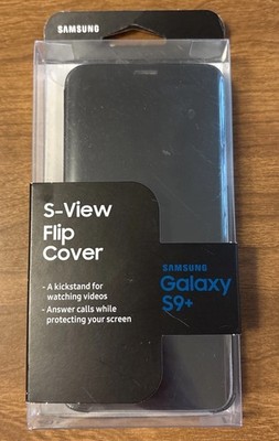 Preowned Genuine Samsung Galaxy S9 S-View Flip Case with Kickstand, Black
