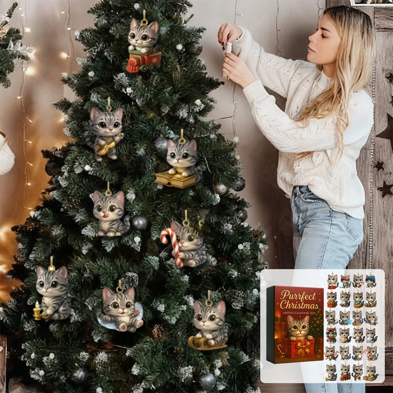 2D Plane Box 24 Double-sided Printing Pendant Countdown Calendar 24-day