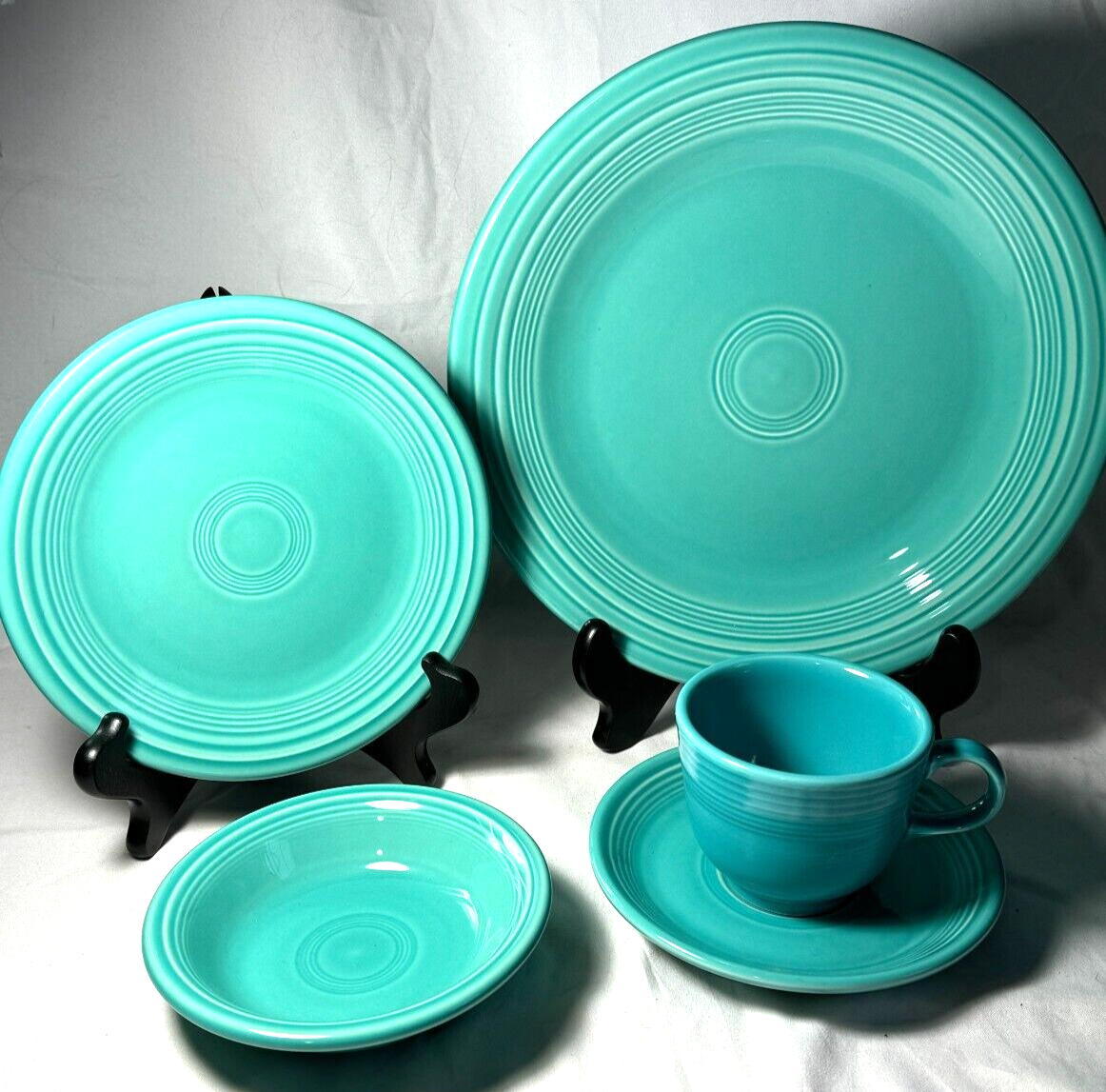 P86 NEW FIESTA PIECE PLACE SETTING TURQUOISE DINNER PLATE BOWL -FREE  SHIP