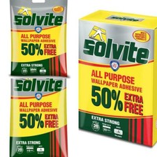 Image of Solvite All Purpose Extra Strong Wallpaper Adhesive Quick Easy Mixing Glue Paste